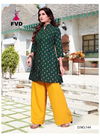 Dark Green FVD 7 HorseDesigner Festive Wear Rayon Foil Printed Kurti With Plazoo Collection 144